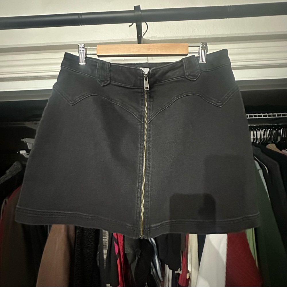 Black Denim Mini Skirt